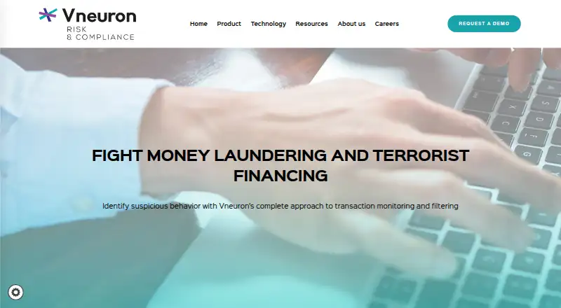 Vneuron Transaction Monitoring's website
