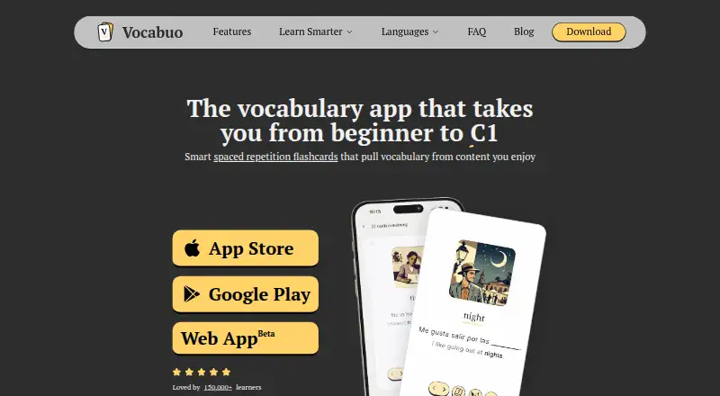 The Vocabuo homepage