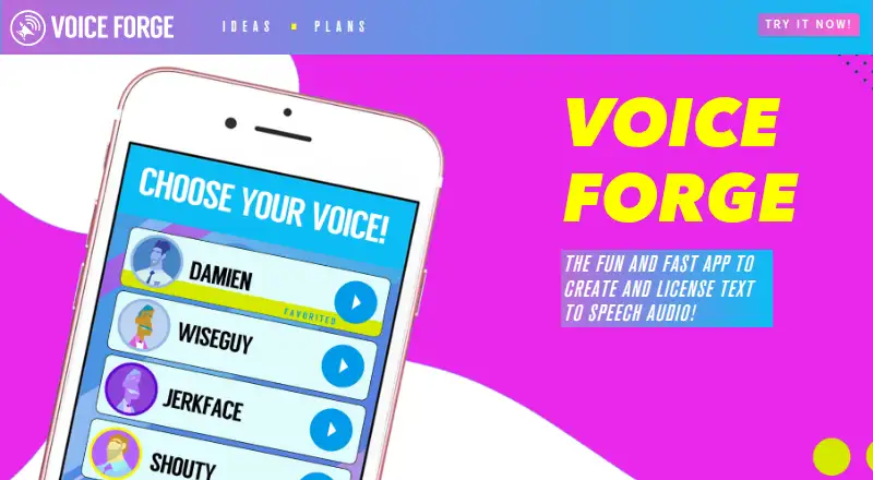 The Voice Forge homepage