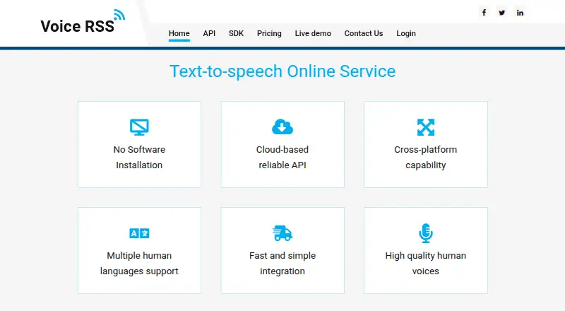 The Voice RSS homepage