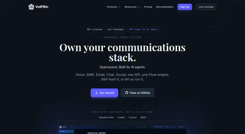 The VoIPBin homepage