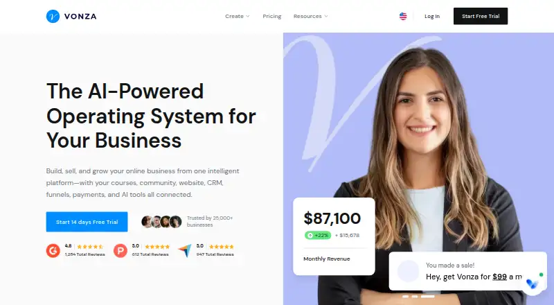 Vonza's website
