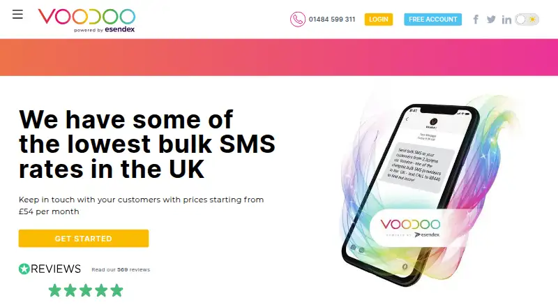 The Voodoo SMS homepage