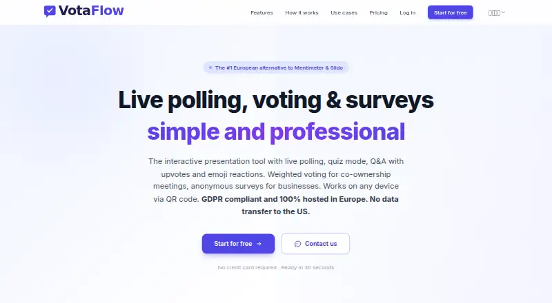 VotaFlow's website