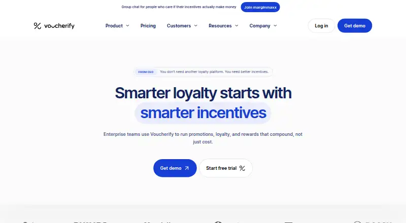 The Voucherify homepage