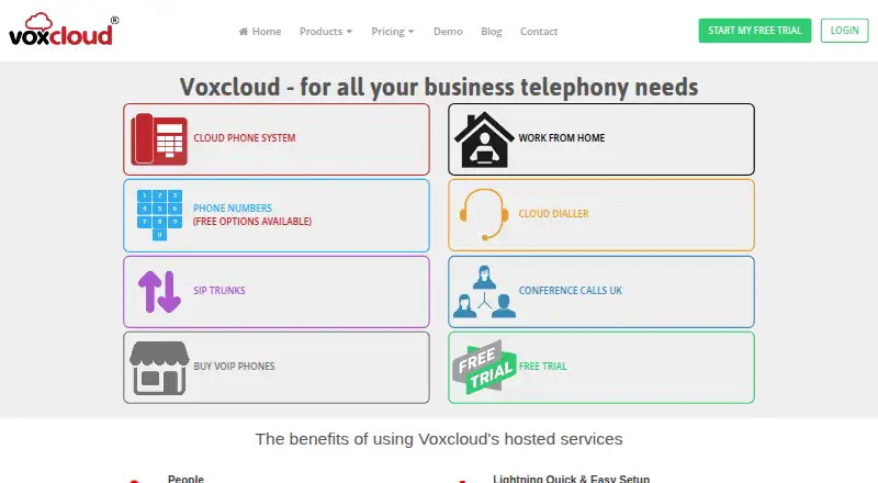 Voxcloud's website