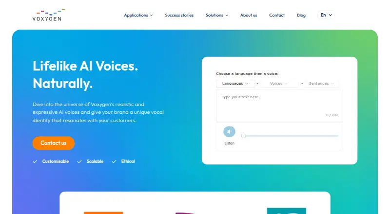 The Voxygen homepage