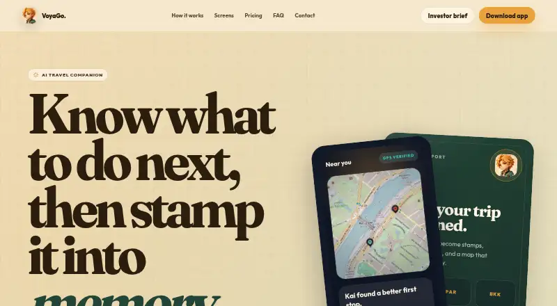 The VoyaGo homepage