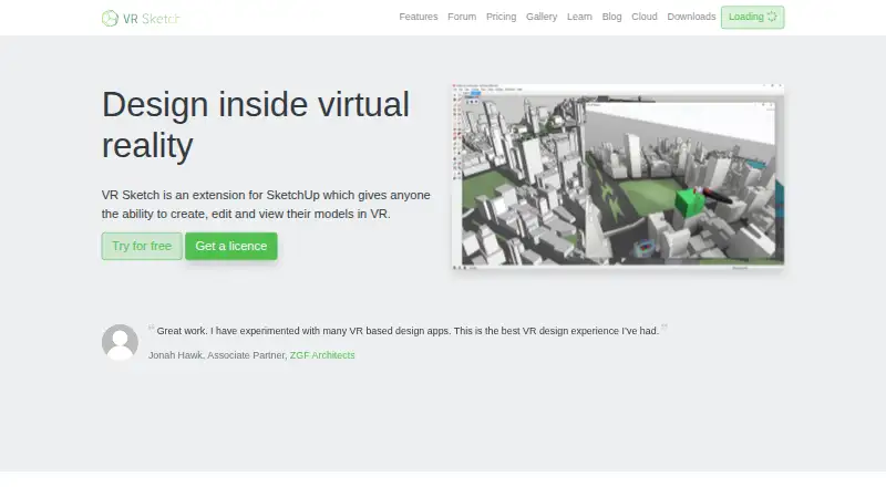 The VR Sketch homepage