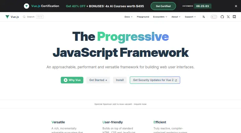 Vue.js's website