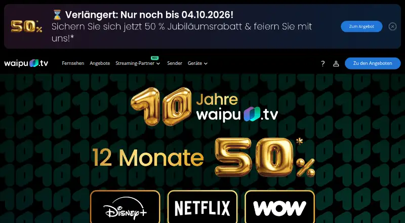 waipu.tv's website