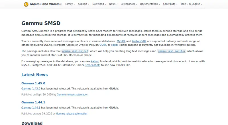 The Gammu SMSD homepage