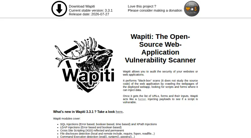 The Wapiti homepage