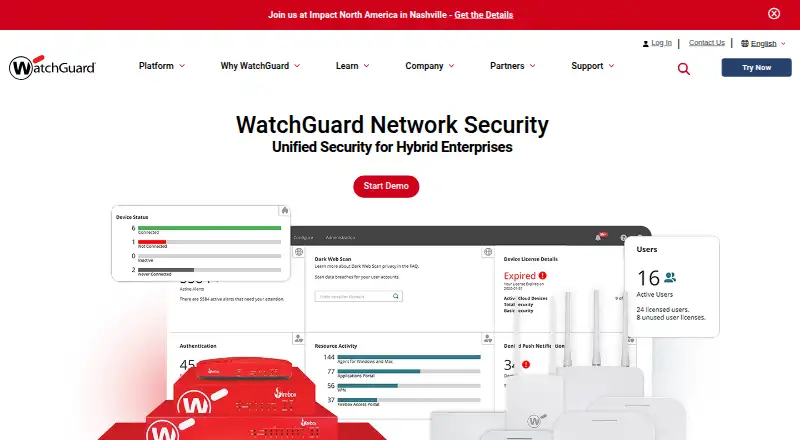 WatchGuard Firebox's website