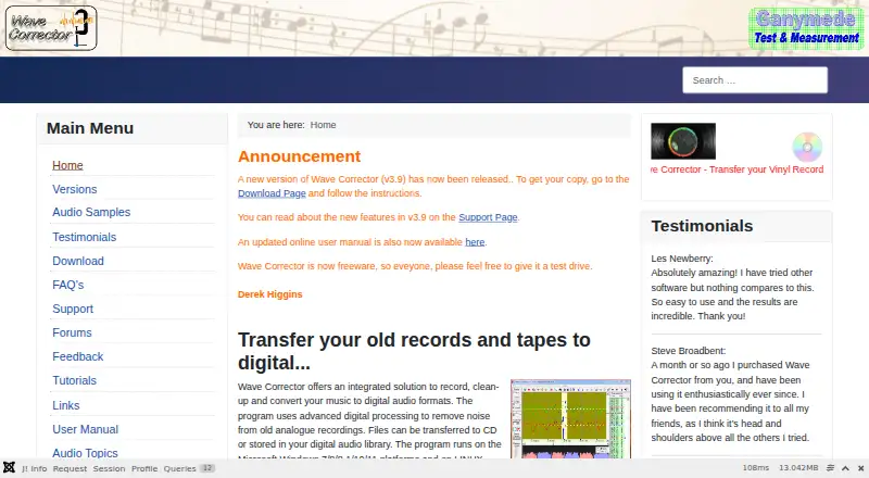 The Wave Corrector homepage