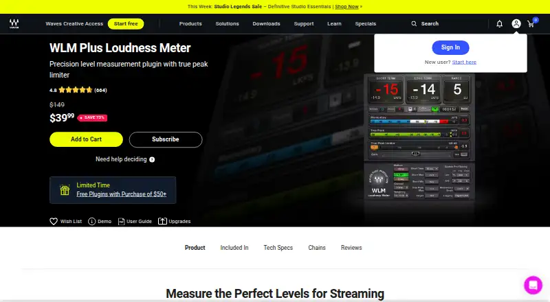 WLM Plus Loudness Meter's website