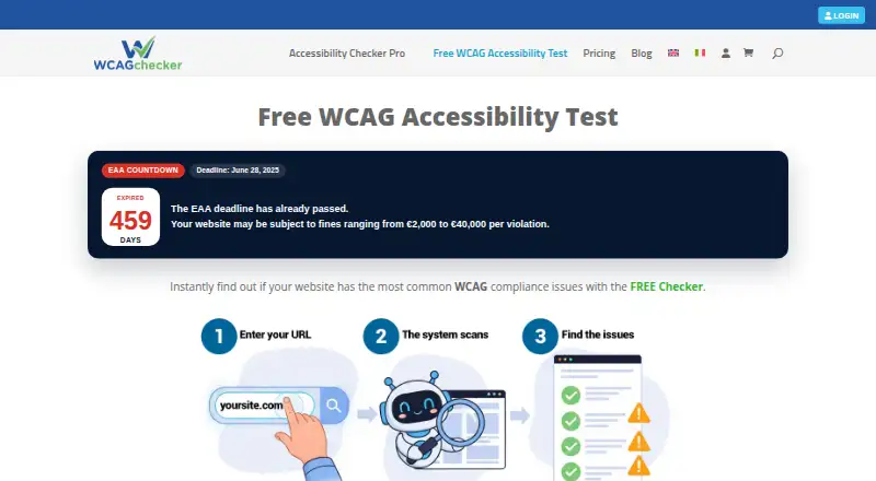 WCAG Accessibility Checker's website