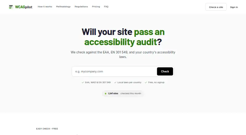 The WCAGpilot homepage