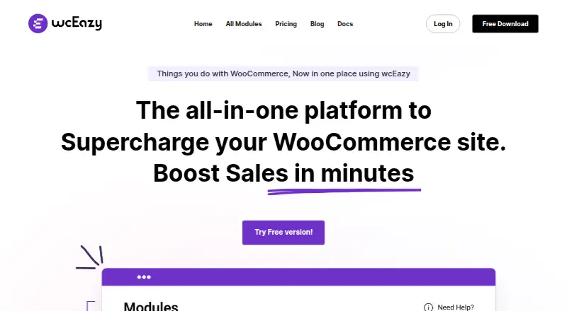 The wcEazy homepage
