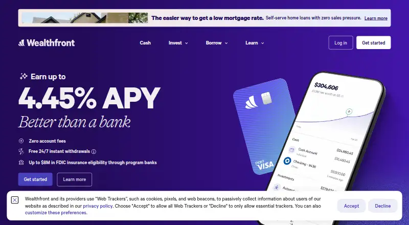 Wealthfront's website