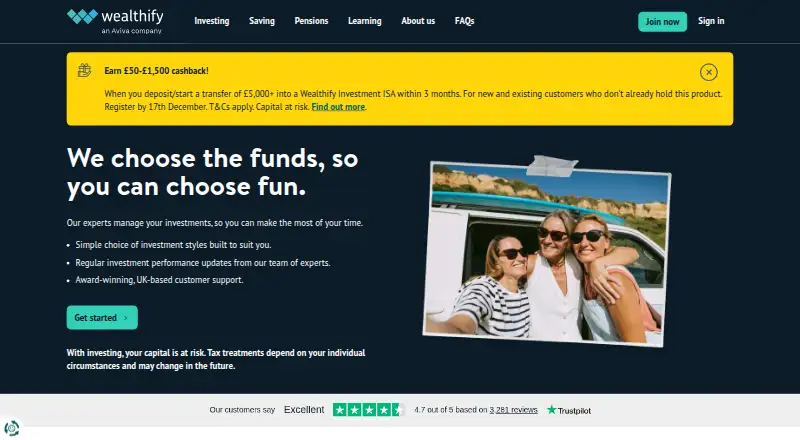 Wealthify's website