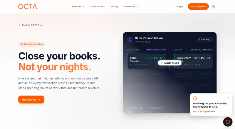 OCTA Bank Reconciliation's website
