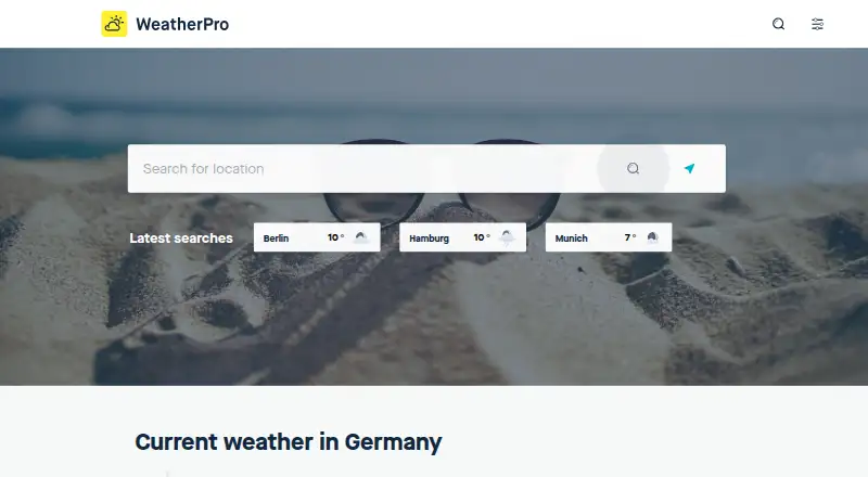 WeatherPro's website