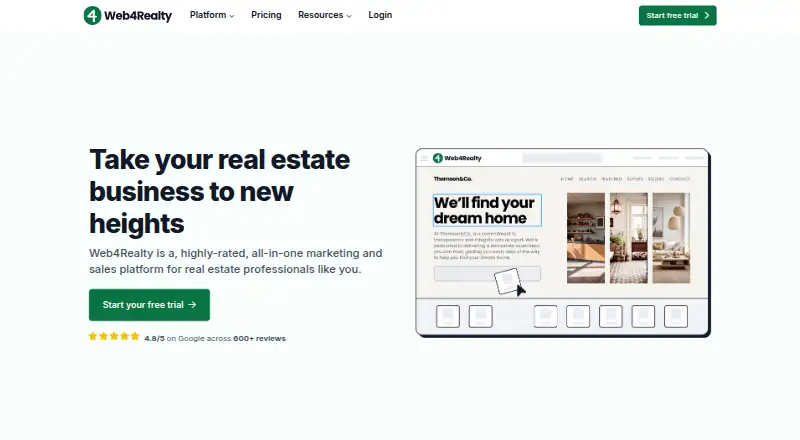 The Web4Realty homepage