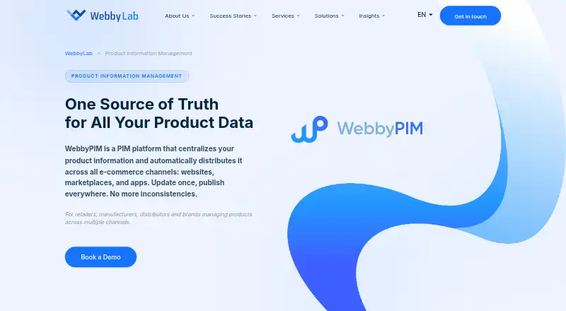 The WebbyPIM homepage