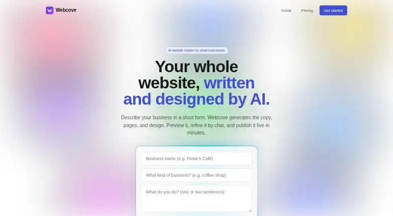 Webcove's website