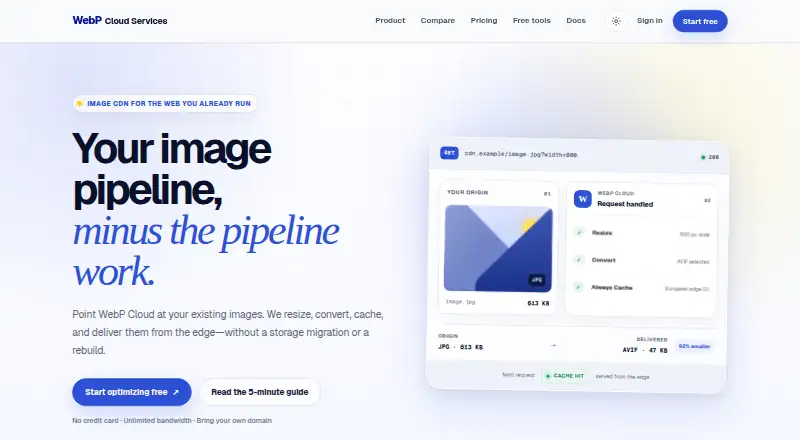 WebP Cloud's website