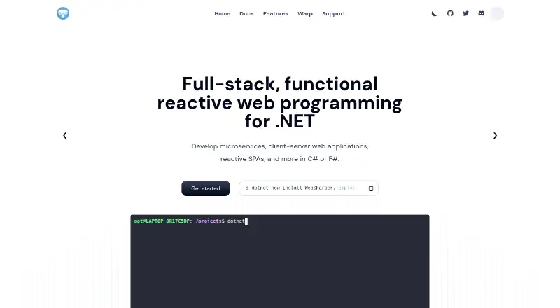 WebSharper's website
