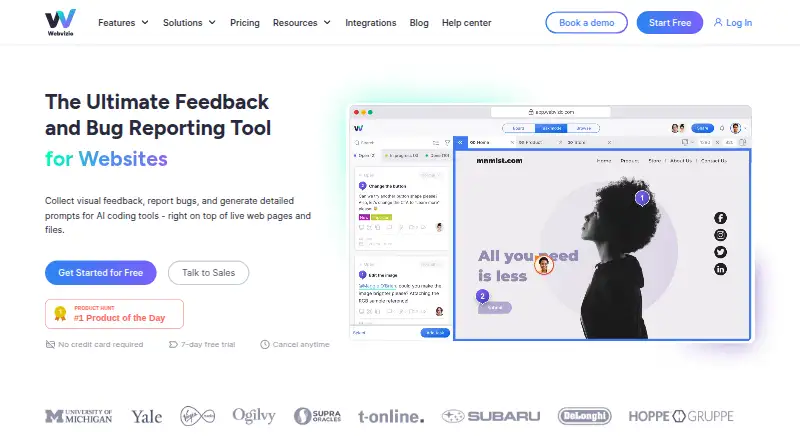 The Webvizio homepage