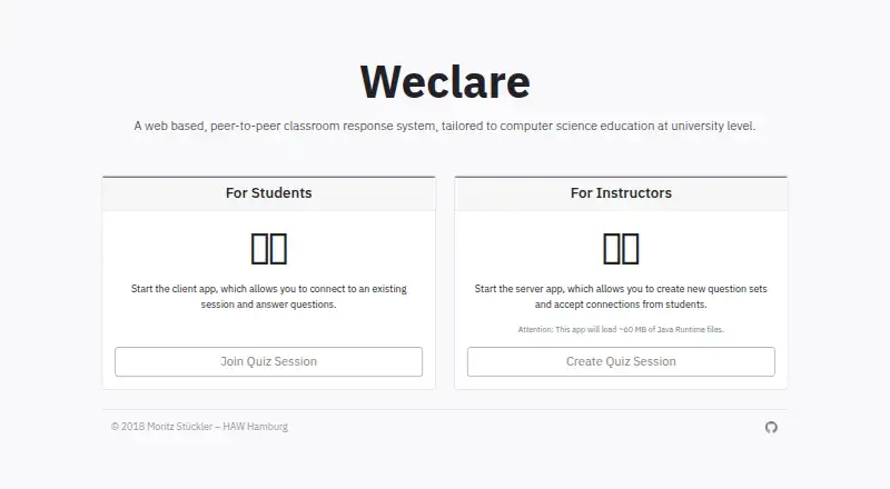 Weclare's website
