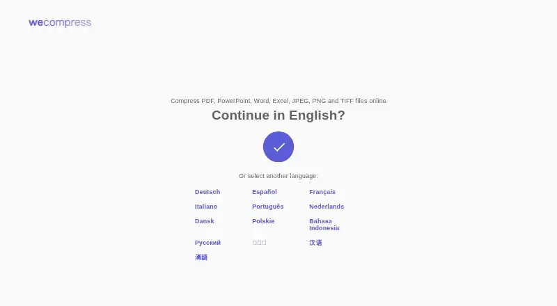 The WeCompress homepage