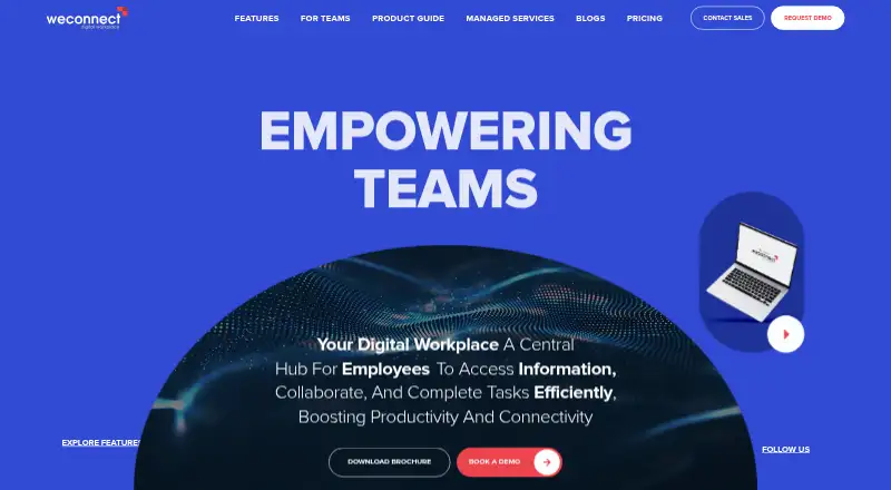 The WeConnect homepage