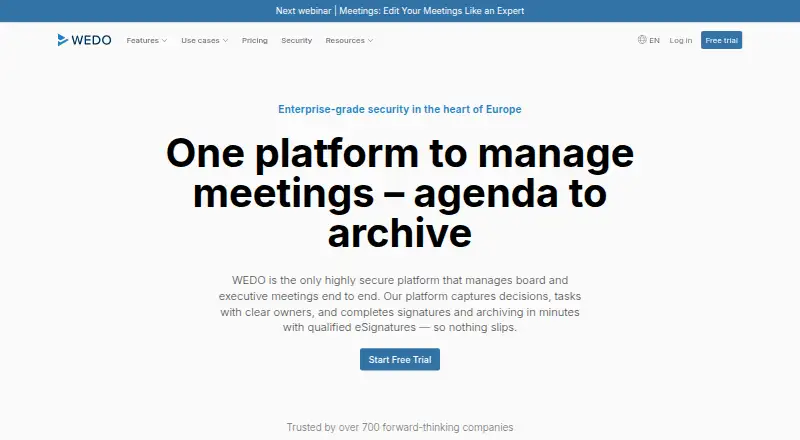 The WEDO homepage