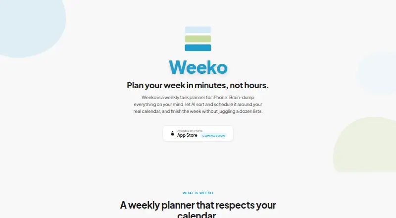 The Weeko homepage