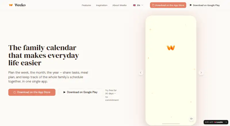 The Weeko homepage