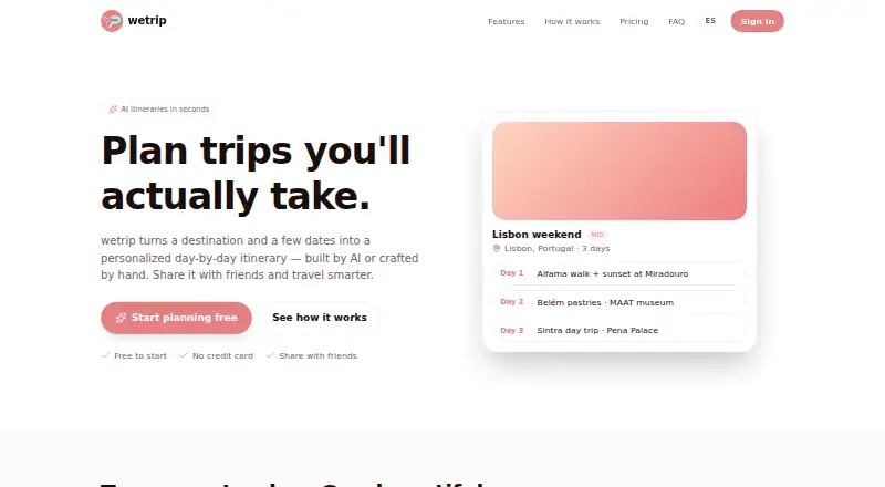 wetrip's website