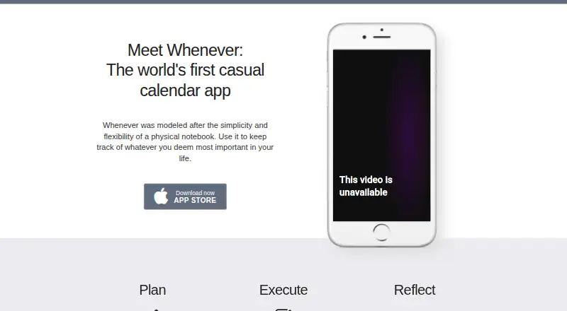 The Whenever homepage