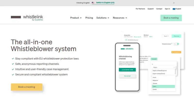 Whistlelink's website