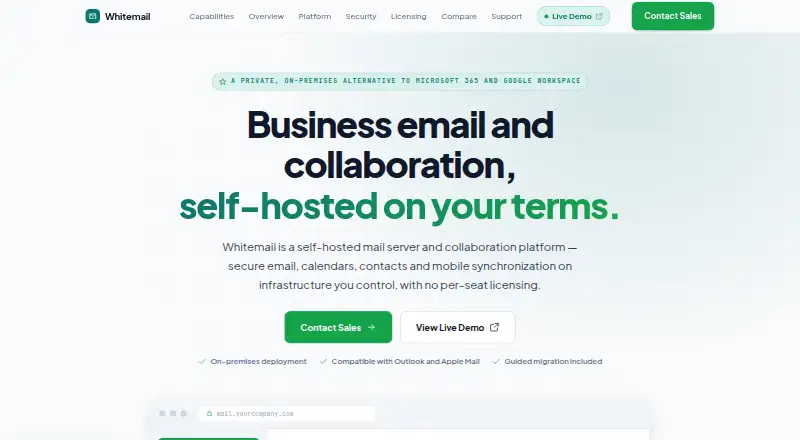 Whitemail's website