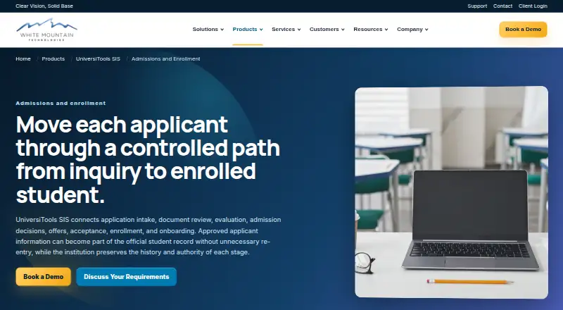 UniversiTools SIS Admissions's website
