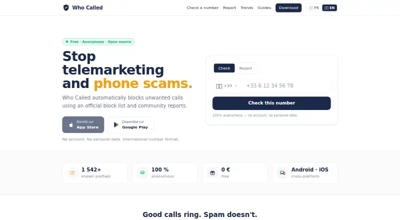 The Who Called homepage