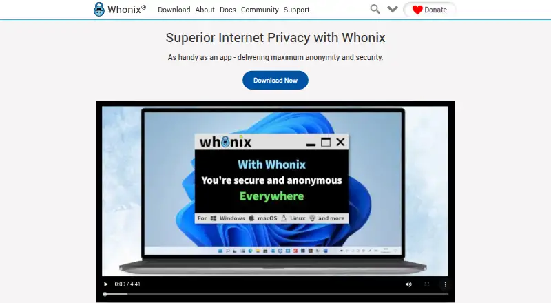 Whonix's website