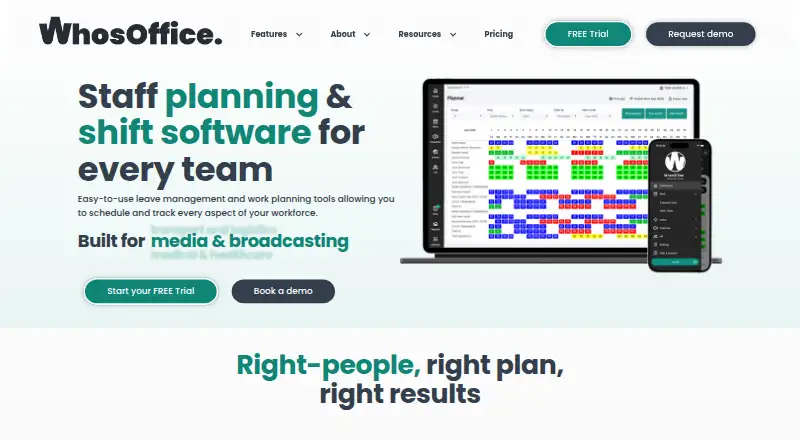 The WhosOffice homepage