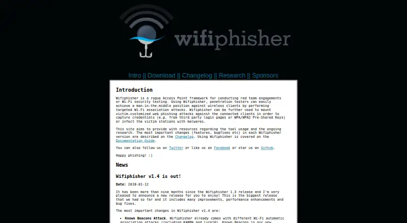 The Wifiphisher homepage