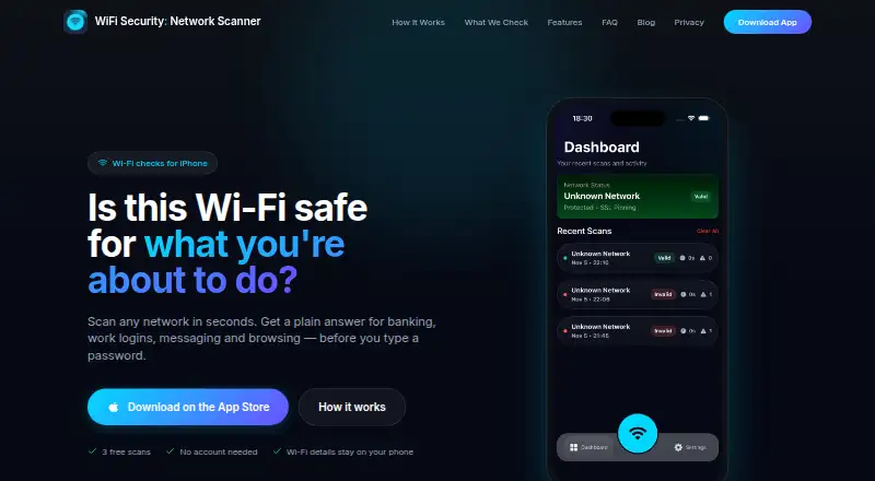 WiFi Security: Network Scanner's website