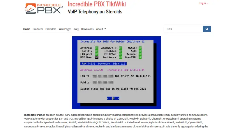 Incredible PBX's website